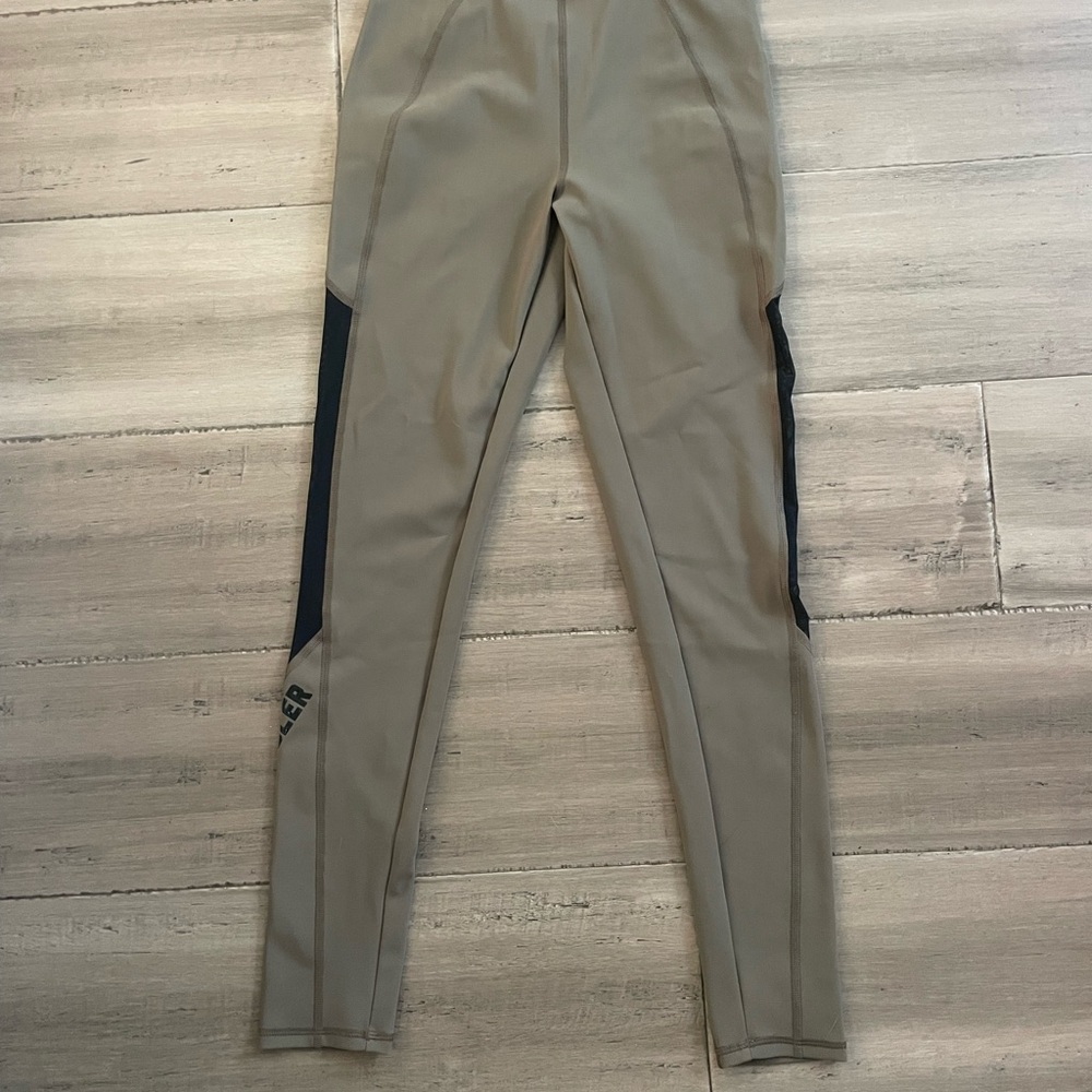 Women's Beige and Black Athletic Pants